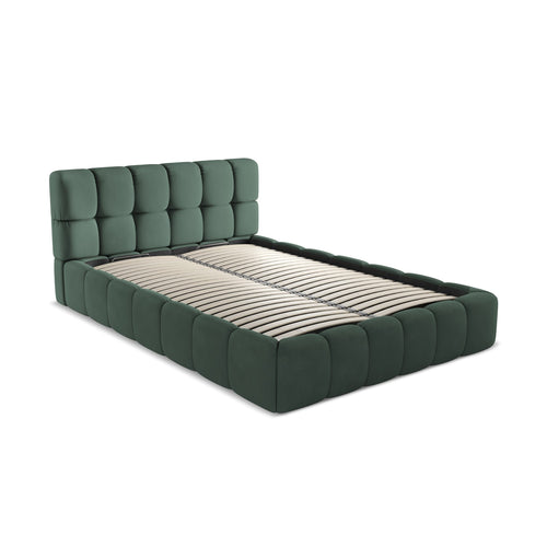 LaMiaSofa Bed met opbergruimte Roma - chenille stof - groente - 160x228x82