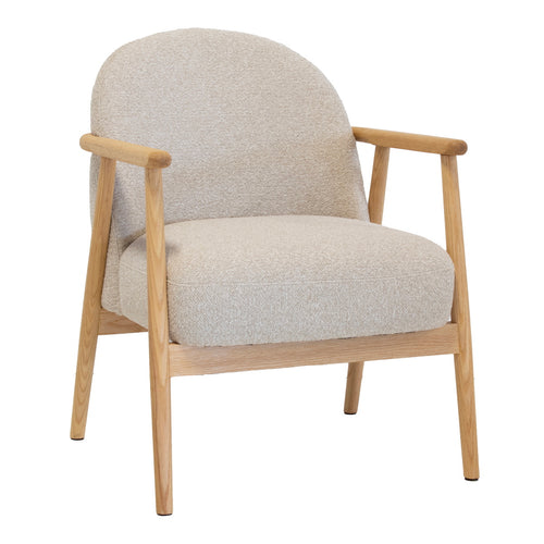 DÉJA Living Fauteuil Skövde - Beige Stof/Eiken - 65x72x81cm - vtwonen shop