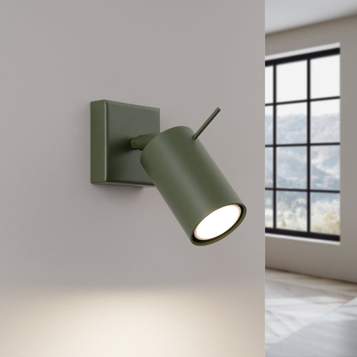 Sollux Lighting Wandlamp RING olijfgroen - 8x16x8cm