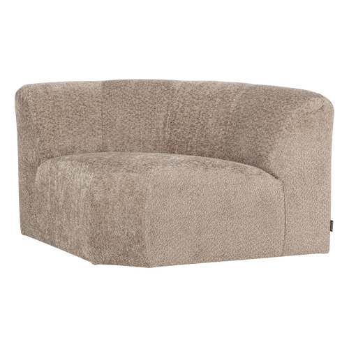 WOOOD hoekelement rond Mojo Base - Wollig - Donkerzand - 74x110x110