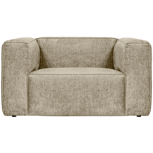 WOOOD fauteuil Bean - Structure Velvet - Buttermilk - 74x146x98 - vtwonen shop