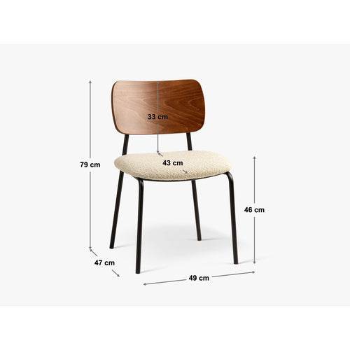Set van 2 stoelen met gesp Dina boucle beige - 47x49x79cm