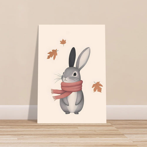 Artfulprints  Konijn met sjaal   poster A4 21x29.7 cm - vtwonen shop