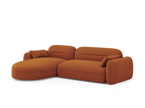 Cosmopolitan Design Modulaire hoekbank links Sydney 4-zits, flueel, terracotta - 165x275x70cm