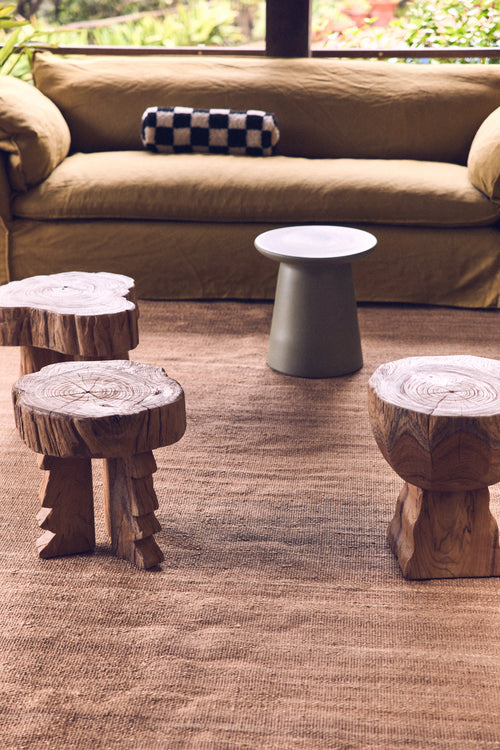 HKLIVING kruk Carved – hout