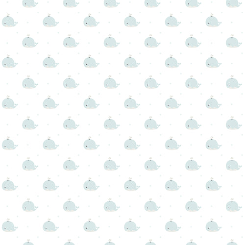 Sanders & Sanders behang walvissen vergrijsd groen en wit - 53 cm x 10 m - 640564 - vtwonen shop