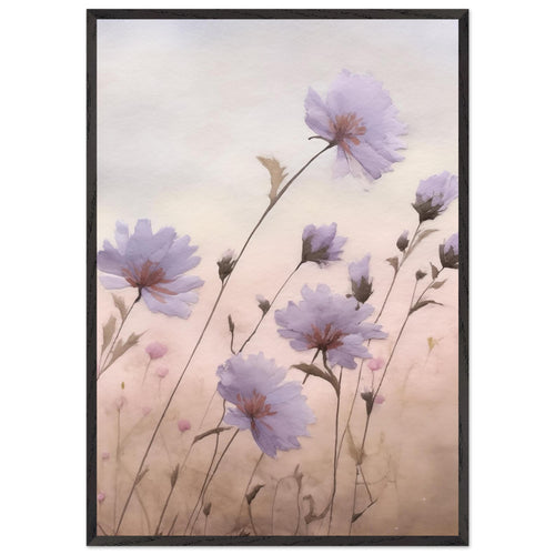 Artfulprints Poster met Lijst Flower aquarel 2   - 70x100 cm - Roze