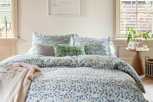 Walra - Dekbedovertrek Remade Flower Fairytale - 240x220 cm - Blauw