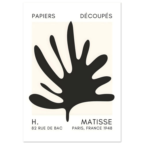 Artfulprints Poster met Lijst Matisse – Coral drift black   - 30x40 cm - Zwart