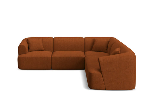 Cosmopolitan Design Symmetrische modulaire hoekbank Campi 6-zits, structurele stof baksteen - 255x255x70cm