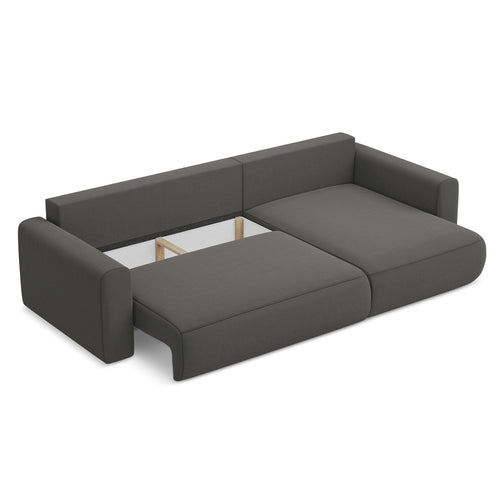 LaMiaSofa hoekbank rechts Perugia - velours - staal - 278x149x82