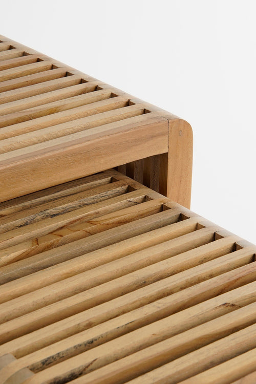 Mica Decorations Yonker Bijzettafel - Set van 3 - L44 x B34 x H50 cm - Gerecycled Hout - Bruin - vtwonen shop