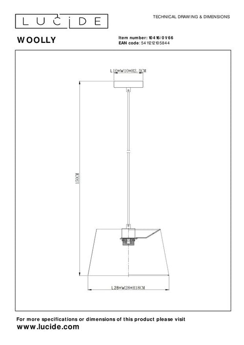 Lucide hanglamp WOOLLY - 1xE27 - Roze - vtwonen shop