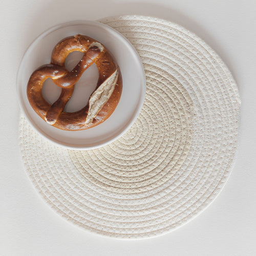 Ona - Placemat 35cm cream white Piff - Set van 4