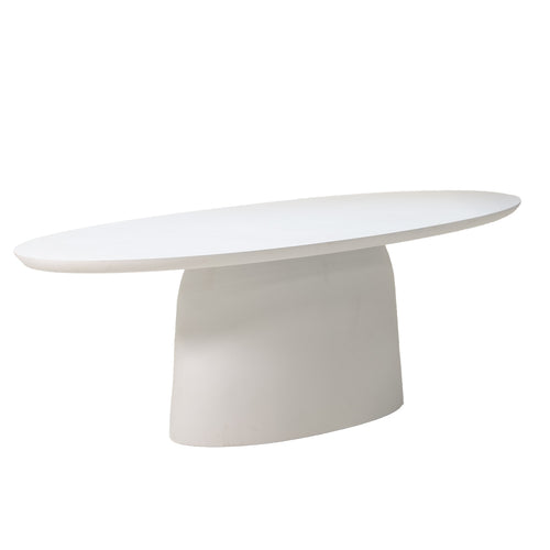 Giga Meubel Tuintafel Myrna - Ovaal - Wit Betonlook - 200x110x74cm - vtwonen shop