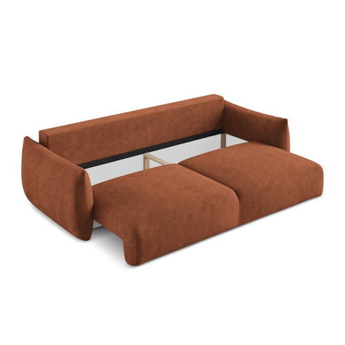 LaMiaSofa 3-zits slaapbank Savona - chenille stof - terracotta - 230x105x90