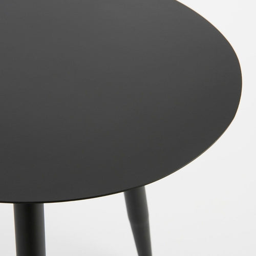 Mica Decorations Bijzettafel Set van 2 - Salontafel Zwart met Druppelvormig Blad - Ronde Tafel voor Binnen - Slim Stapelbaar Nachtkastje - L80 x B60 x