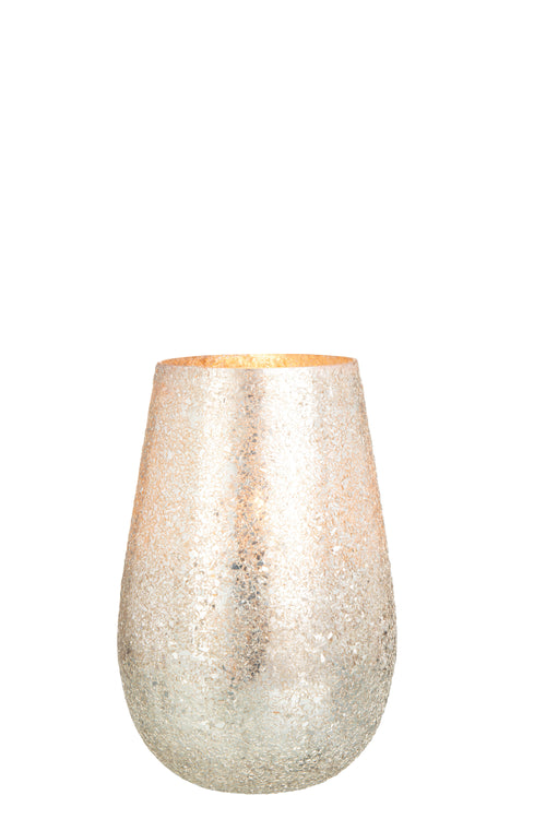 J-Line kaarshouder Glinstering - glas - goud - large