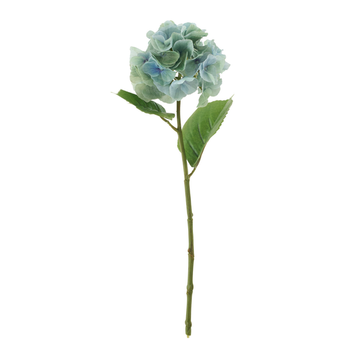 J-Line bloem hortensia Frisse Toets - textiel - turkoois - large - 4 stuks