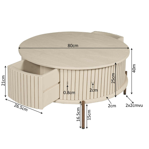 Starfurn  salontafel Madison - beige - 80x80x40cm - vtwonen shop