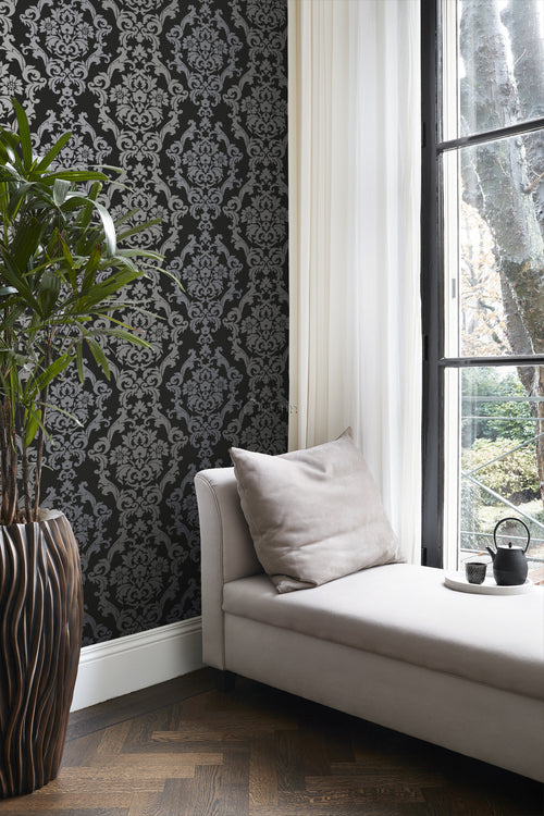 Origin Wallcoverings behang ornamenten zwart en glanzend brons - 53 cm x 10,05 m - 346208