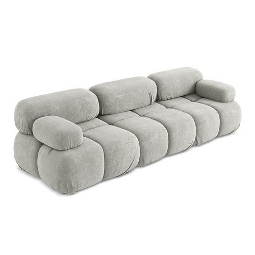 LaMiaSofa 3-zits bank Sanremo - chenille stof - lichtgrijs - 285x96x70