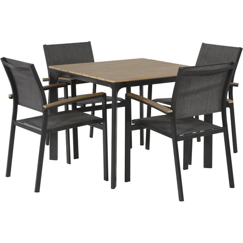 Lesli Living tuintafel Arezzo - zwart - 90x90x74cm