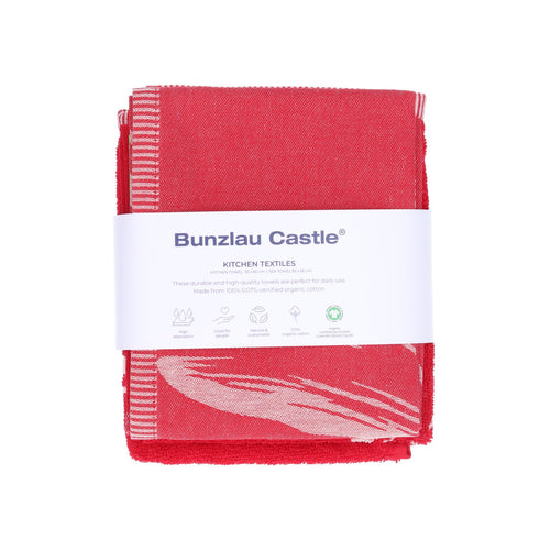 Luxe Keukendoek en Theedoek Tulp Rood - Bunzlau Castle - 100% biologisch GOTS katoen