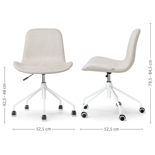 Nolon Nout-Fé Bureaustoelen Set van 2 - Beige - Wit Onderstel