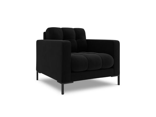 Cosmopolitan Design Fauteuil Bali flueel, zwart - 96x87x75cm