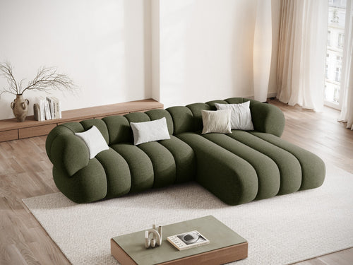 Cosmopolitan Design Hoekbank Koge 5-zits, chenille groente - 165x270x70cm