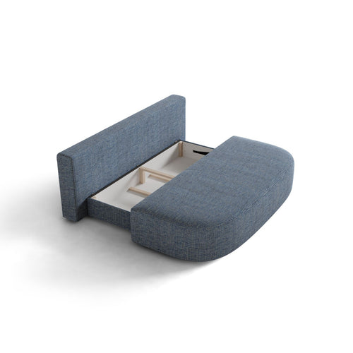 Cosmopolitan Design - Slaapbank met opbergdoos Sophia 3-zits, structurele stof grijsbruine mix - 110x202x89cm