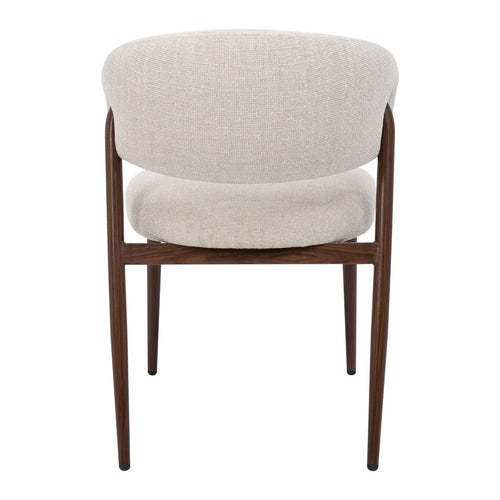 DÉJA Living Eetkamerstoel Skive - Stof - Beige/Walnoot - Set van 2 - vtwonen shop