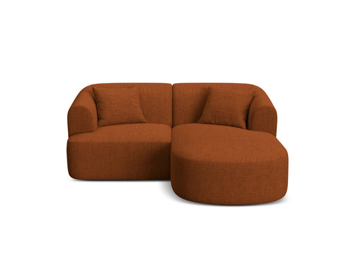 Cosmopolitan Design Modulaire hoekbank rechts Campi 3-zits, structurele stof baksteen - 156x180x70cm