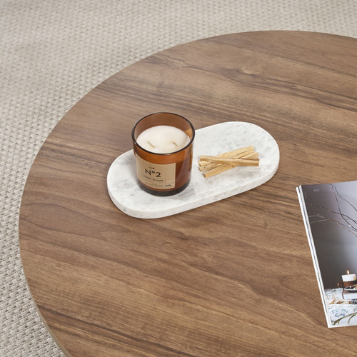 Calicosy - SOLEIL Salontafel met afgerond blad - Naturel - 90x90x40 cm