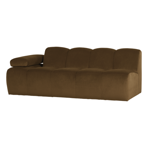 WOOOD 2-zits bank arm links Mojo - Velvet - Honinggeel - 74x204x97