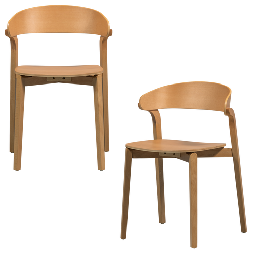WOOOD eetkamerstoelen Cras - Naturel - Set van 2 - vtwonen shop