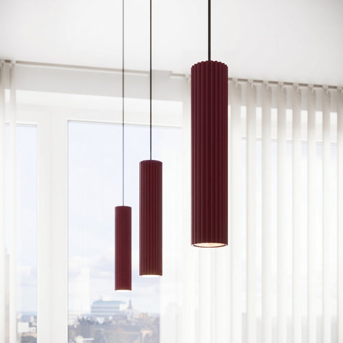 Sollux Lighting Hanglamp KARBON 3L bordeaux - 45x6,5x98cm