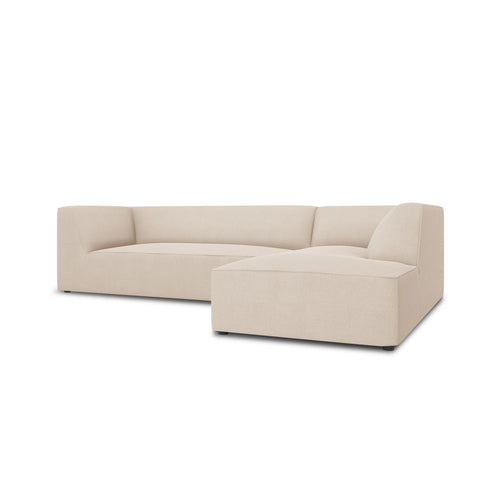 Cosmopolitan Design - Modulaire hoekbank rechts Siena 4-zits, structurele stof beige - 180x273x69cm