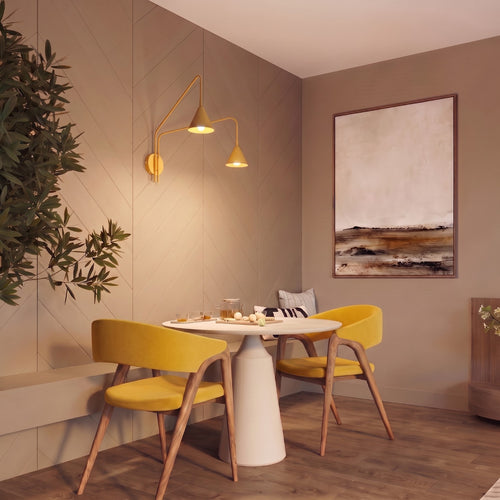 Sollux Lighting Wandlamp NOX 2 geel met schakelaar - 150x80x30cm