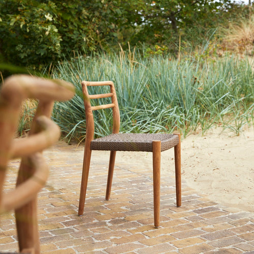 Tikamoon Tuinstoel van massief teak en touw - Naturel