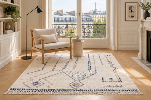 AFK Living vloerkleed Glyph - zeer zacht - blauw - 160 x 230 cm