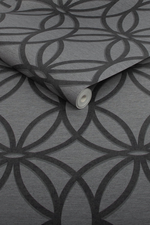 Next vliesbehang Luxe Eclipse zwart 10mx52cm