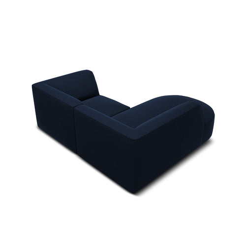 Cosmopolitan Design - Modulaire hoekbank links Siena 3-zits, flueel koningsblauw - 180x186x69cm