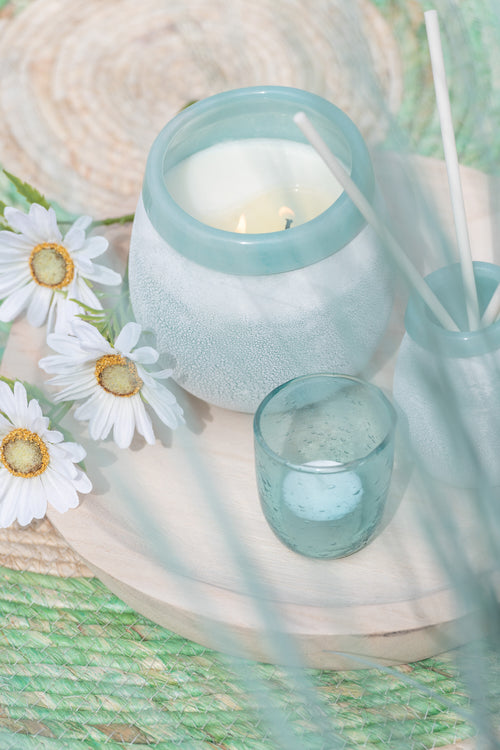 J-Line windlicht Bubbels - glas - aqua - small - 6 stuks - vtwonen shop