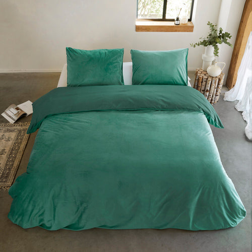 Byrklund - Dekbedovertrek Go Velvet - 240x220 cm - Groen
