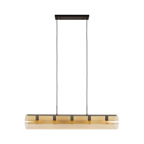 Giga Meubel Hanglamp Tube - Amber Glas - 5-Lichts - 120x20x150cm - vtwonen shop