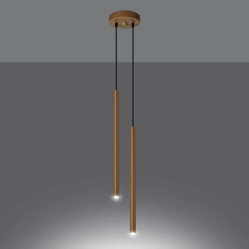 Sollux Lighting Hanglamp PASTELO 2 goud - 15x15x118cm