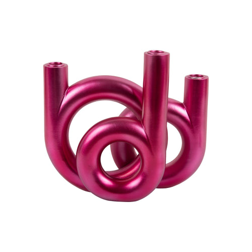 Present Time kandelaar Rings Medium - roze - 18x12x20cm - vtwonen shop