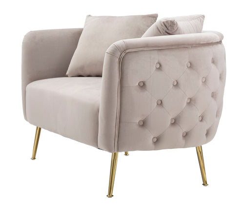 Mauro Ferretti loveseat - 127x74x71 cm - grijs/goud